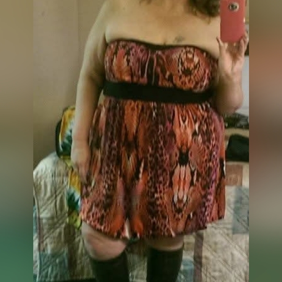 Strapless snake print dress ♡ - Picture 5 of 6